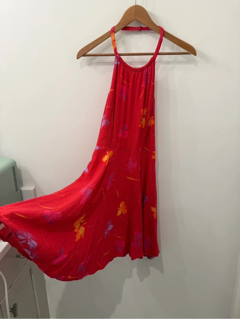 Free People Like A Flirt Floral Backless Halter Mini SunDress, Size XS - Picture 5 of 11